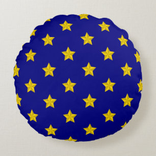 Gouden sterren patroon, marineblauw, exclusief rond kussen