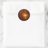 Gouden sterren ronde sticker (Tas)