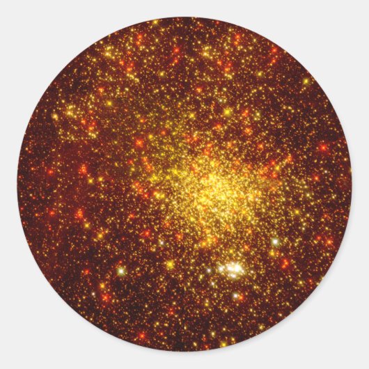 Gouden sterren ronde sticker (Voorkant)