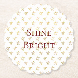 Gouden sterren stralen helder kartonnen onderzetters