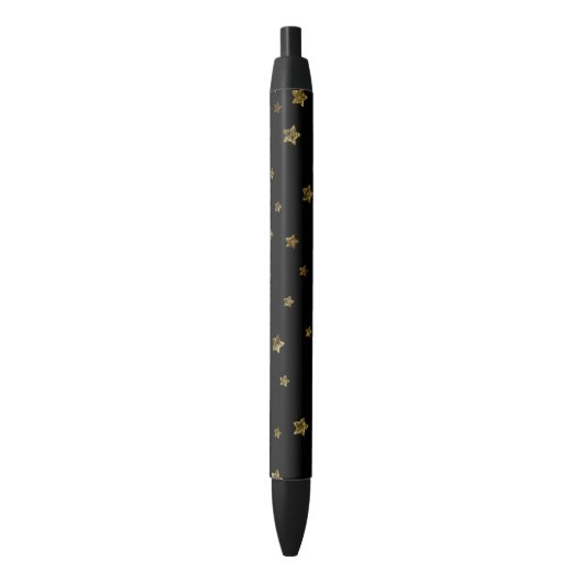 Gouden Sterren Zwarte Inkt Pen (Voorkant Verticaal)