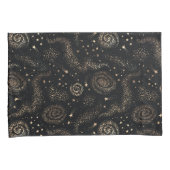 Gouden Sterrenbeeld Sterrenstelsel Patroon Kussensloop (Voorkant-Rechts)