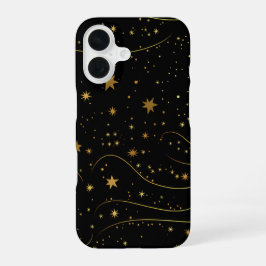 Gouden Sterrennacht Celestial Telefoonhoes iPhone 16 Hoesje