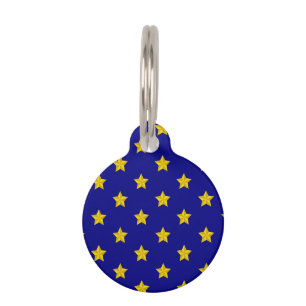Gouden sterrenpatroon, marineblauw, exclusief huisdierpenning