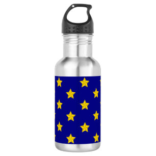 Gouden sterrenpatroon, marineblauw, exclusief waterfles