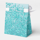 Gouden Stier & Blauwgroen Blauwe Glitter Verjaarda Bedankdoosjes (Achterkant)