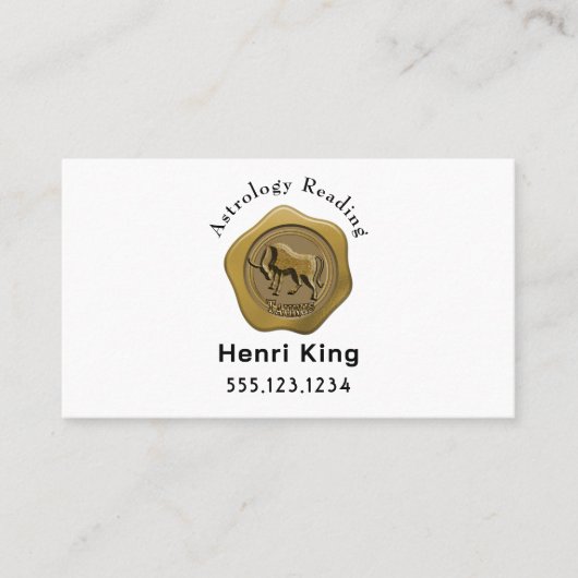 Gouden Stier Seal Munt & QR Code Astrologie Visitekaartje (Voorkant)