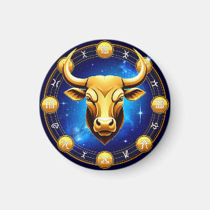 Gouden Stier Stier In Kosmische Dierenriem Cirkel Magneet