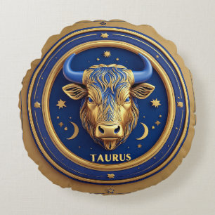 Gouden Stier Stier In Kosmische Dierenriem Cirkel Rond Kussen