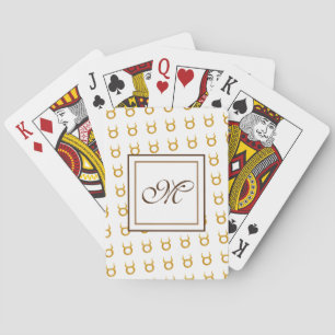 Gouden Stier Zodiac Astrologie Teken Monogram Pokerkaarten
