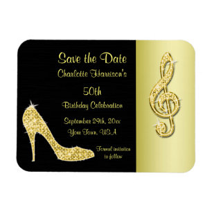 Gouden Stiletto & Treble Clef 50ste verjaardag Sav Magneet