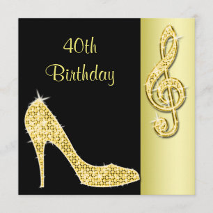 Gouden Stiletto & Treble Cleft 40e verjaardag Kaart