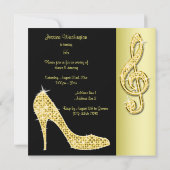 Gouden Stiletto & Treble Cleft 55e verjaardag Kaart (Achterkant)