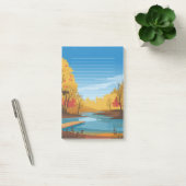 Gouden Stilte: Herfstmeer Post-it® Notes (Kantoor)