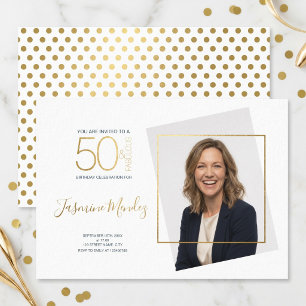 Gouden Stippen 50 & Fabulous Verjaardagsfoto Kaart