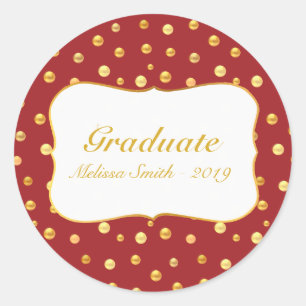Gouden Stippen Afstudeersticker Ronde Sticker