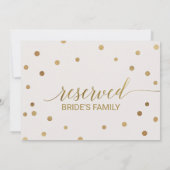 Gouden Stippen "Gereserveerd" Bord Kaart (Achterkant)