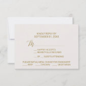 Gouden Stippen Menu Keuze RSVP Kaart (Achterkant)