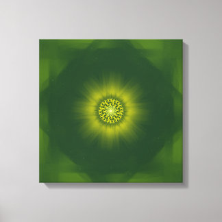 Gouden Stof Bloei - Botanische Fractal Canvas Afdruk