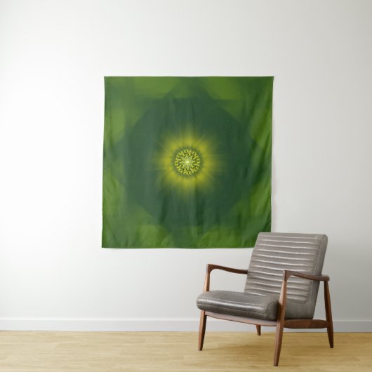 Gouden Stof Bloei - Botanische Fractal Wandkleed (In Situ (horizontaal))