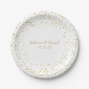 Gouden Stof Confetti Papieren Bordje