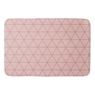 Gouden Stof Mauve Geometrische Driehoeken Boho Gla Badmat