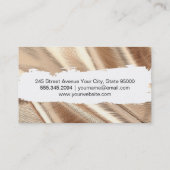 Gouden stof met lijnsteek visitekaartje (Achterkant)