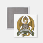Gouden Stonefire Dragon Crest Magnet Magneet (Voorkant / Achterkant)