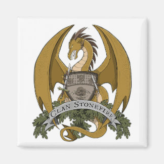 Gouden Stonefire Dragon Crest Magnet Magneet