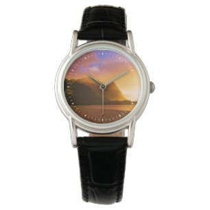 Gouden strand zonsondergang, Hawaï Horloge