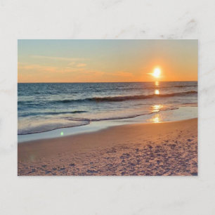 Gouden Strand Zonsondergang Kustfotografie Briefkaart