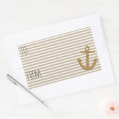 Gouden Strepen Faux Glitter Anker Gift Label (Envelop)