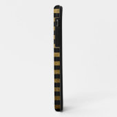 gouden strepen op zwart mono-gegrammeerd stijlvol Case-Mate iPhone case (Achterkant/links)