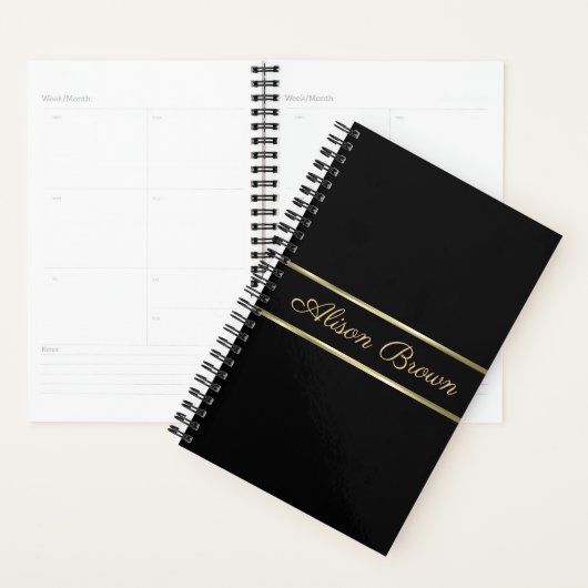 Gouden strepen over zwarte achtergrond planner (Display)