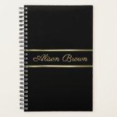 Gouden strepen over zwarte achtergrond planner (Voorkant)