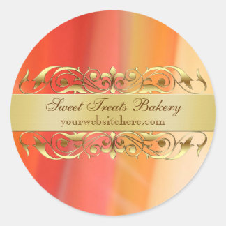 Gouden Strepen Scroll Cupcake Baking Label Sticker