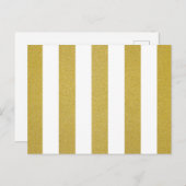 Gouden strepen, witte strepen, gestreept patroon briefkaart (Voorkant / Achterkant)