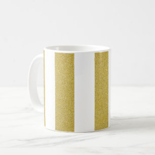 Gouden strepen, witte strepen, gestreept patroon koffiemok