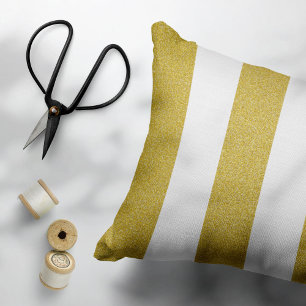 Gouden strepen, witte strepen, gestreept patroon kussensloop