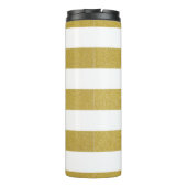 Gouden strepen, witte strepen, gestreept patroon thermosbeker (Achterkant)