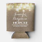 Gouden String Lights Glam Bruiloft Blikjeskoeler (Voorkant)