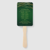 Gouden String Lights op Smaragdgroen Handwaaier (Achterkant)