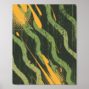 Gouden Stromen in de Groene Diepten Poster