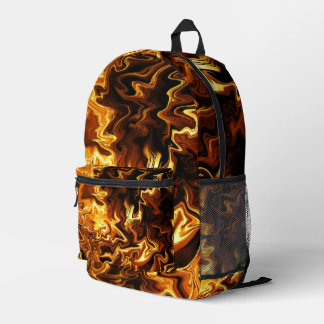 Gouden Stroom – Gesmolten Energie Kunst Bedrukte Rugzak