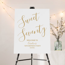 Gouden Sweet Seventy 70e Verjaardag Welkomstbord,7