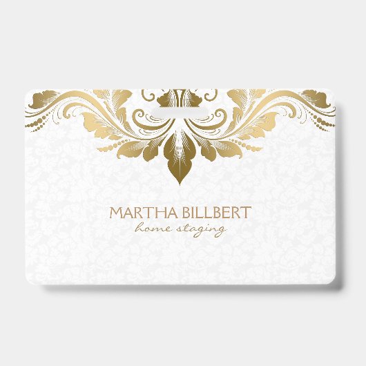 Gouden swirly kant badge (Front)