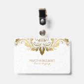 Gouden swirly kant badge (Front with Clip)