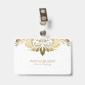 Gouden swirly kant badge (Back with Clip)