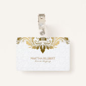 Gouden swirly kant badge (Achterkant met clip)