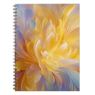 Gouden Symfonie van Bloeiende Abstracte Bloemblaad Notitieboek